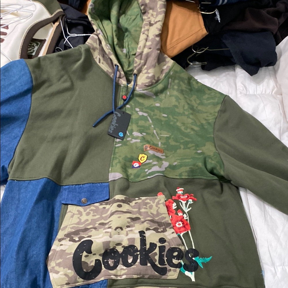 Men’s Camo Hoodie - Green and Blue